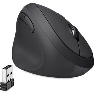 Perixx Perimice-719L, Left Handed Wireless Vertical Mouse, Portable Size for Laptops Computer, 3 Level DPI