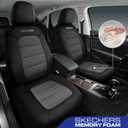 Skechers Memory Foam Seat Covers, Thick Cool Touch Fabric Seat Covers, Front Seat Covers Airbag Compatible ,Automotive Comfort Protection for Most Cars, Vans, Trucks, SUV, Floor Grey