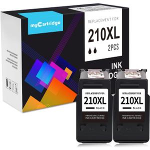 myCartridge 210XL Black Remanufactured Ink Cartridge Replacement for Canon PIXMA MP490 MP495 MP250 Printer 210XL Ink (2 Pack)