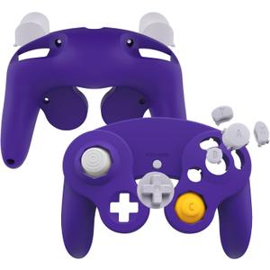 eXtremeRate Purple Faceplate Backplate for Nintendo Gamecube Controller, Soft Touch Grip Replacement Housing Shell Cover with Buttons for Nintendo Gamecube Controller - Controller NOT Included