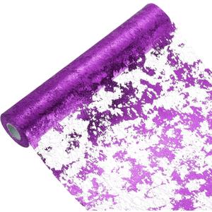 uxcell Bright Purple Table Runner Roll 11.4" x 45 Feet Sequin Foil Metallic Mesh Table Runner Decor Table Decorations for Wedding, Birthday Party, Christmas, New Year