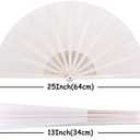 Large Folding Fans Rave Hand Clap Fan Popping Fan for Line Dancing, Big Foldable Clacking Fans for Boots On The Ground Dance Festival, Dancing, Performance (White)