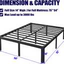 Hunlostten 14in Full Size Bed Frame No Box Spring Needed, Heavy Duty Metal Platform Bed Frame Full with Round Corners, Easy Assembly, Noise Free, Black