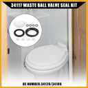 No.34120 Waste Ball Valve Seal Kit for Style II, Style Lite, Style Plus RV Toilet/Leak-Resistant RV Toilet Water Valve Module Assembly / 1Set Replacement