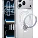 TORRAS 360 Magnetic Stand for iPhone 17 Pro Max Case, Fit for MagSafe, Non-Yellowing Clear Case for iPhone 17 Pro Max Phone Case with Kickstand & Camera Control, Hard PC Protection, Q3 Spin