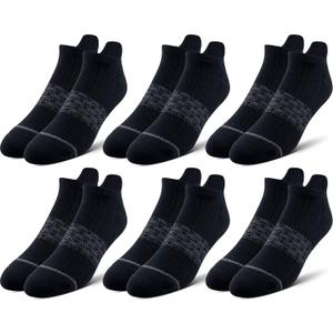 Pair of Thieves Men's Athletic Cotton Low-Cut Socks - 6-Pack Cushioned Comfort Socks for Sports, Work & Casual Wear (Black)