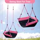 440 lbs Tree Swing for Kids, Textilene Waterproof Fabric with 47inch Hanging Straps, Used fo Adults and Children Alike(Pink)