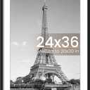 upsimples 24x36 Poster Frame, Display Pictures 20x30 with Mat or 24 x 36 Without, Wall Hanging Picture Frames, Black, 1 Pack