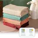 Preboun 4 Pcs Muslin Hooded Baby Towels,32"x 32" Cotton Newborn Bath Towel Muslin Infant Baby Blankets Absorbent Unisex Newborn Registry Gift for Girls Boys(Warm Colors)