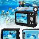 Underwater Camera 4K 48MP Autofocus Selfie Dual Screen Waterproof Camera with Floating Strap and 32GB Card, 17FT Compact Waterproof Digital Camera, Fill Light Underwater Camera for Snorkeling