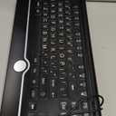 Large Print Backlit Computer Keyboard, 7-Color Backlit Keyboard with Wrist Rest, USB Plug-and-Play, Oversize Letters Keys Easy to See and Type, Wired Light Up Keyboards for Laptop, PC, Gaming