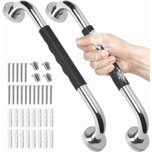 2 Pack Grab Bars for Showers 16 Inch Anti Slip, Shower Grab Bars for Seniors, Handicap Grab Bars for Wall Bathroom, Safety Bath & Shower Handles for Elderly, Tesuchan