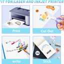 Printable Vinyl Sticker Paper for Inkjet Printer - Matte White - 22 Decal Label Self-Adhesive Sheets 8.5"x11"- Dries Quickly
