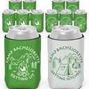 Ciyvolyeen 12Pcs Camp Bachelorette Party Can Coolers Camping Bachelorette Decorations Thick Insulated Neoprene Cup Holder Sleeves Camp Themed Party Favors Gift for Bachelorette Party,Wedding,Birthday