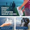 Survivor Filter Clear Collapsible Water Bottles - Travel, Hiking, Foldable, BPA-Free - 2 x