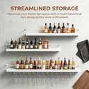 YTALUTTNIE 39IN Wall Mounted Wine Rack with LED Lights(White)