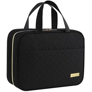 HOTOR Travel Toiletry Bag - Hanging Toiletry Bag for Women & Men, Makeup Bag/Big Comparment, Waterproof for Travel Accessories, Travel Essentials, Large, Black