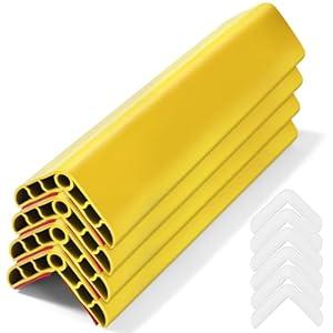 Wall Corner Edge Protector 4 Pack,1.57x1.57x23.62x0.28 inch Soft Baby Proof Corner Guards for Sharp Edges, Self-Adhesive Corner Protectors for Home, Kindergarten,Thickness-7mm(0.28 in) 