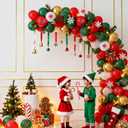 110pcs Ugly Sweater Christmas Balloon Arch Kit, Ugly Sweater Christmas Party Decorations for Happy New Year the Santa Claus Family Party Decor Supplies, Ugly Sweater with Green Red Balloons