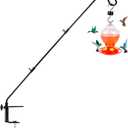 Deck Bird Feeder Hanger with 3in Clamp for Railing 41 Inch Heavy Duty Deck Hook for Bird Feeder Extensible Deck Bird Feeder Pole 360 Degree Swivel Plant Hooks for Hanging Baskets Wind Chime Lantern