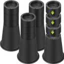 4 Pack Bed Risers 12 or 6 inch Heavy Duty, Adjustable Furniture Risers Lift Height 11.4",9.6", 7.8", 6" For Table Desk Couch Chair Sofa Cabinet Bed Frame Dorm, Round Stackable Table Leg Risers, Black