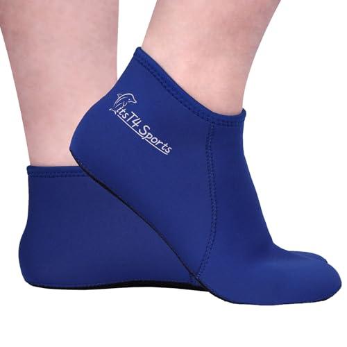 FitsT4 Sports Neoprene Water Socks 3mm Snorkel Fin Anti-Slip Sock Swim Men Women Dive Wetsuit Booties Perfect for Scuba Surfing Kayaking Beach Volleyball Soccer, Xl, Blue