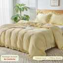 Gingham Duvet Cover King Size, 3 Pieces Soft Breathable Microfiber Plaid Comforter Cover with Zipper Closure & 2 Pillow Shams, Ruffle Farmhouse Vintage Decor, Yellow