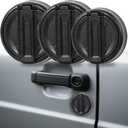 MYFAMIREA Magnetic Keyhole Covers for Jeep Wrangler JL/Gladiator JT 2018-2025 ABS 2 Front & 1 Tailgate Door Lock Protector, Keyhole Decor Accessories with Scratch-Free Silicone Backing, 3 PCS, Classic