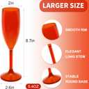 24 Pcs Champagne Flutes 5.4OZ Plastic Champagne Glasses Wine Glasses Plastic Goblets for Parties Mimosa Bar Glasses Stemmed Drinking Cups for Wedding Celebration Christmas Birthday Bride (Clear Red), 8.7 inches height x 2.6 inches diameter