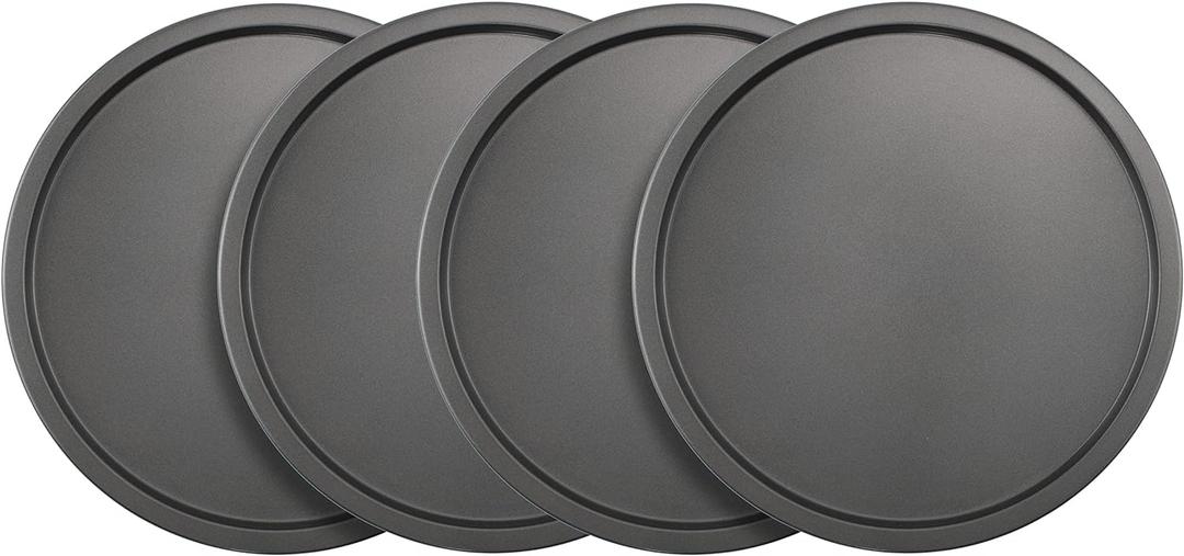GoodCook Set of 4 Nonstick Steel 10 Inch Personal Pizza Pans Set, Gray