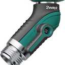 2WAYZ 45 Garden Hose Shut Off Valve - Heavy Duty Metal Elbow Connector with Shut Off Switch - No-Leak Water Hose Adapter for Outdoor Faucet Extension - 2x3x4 Inch (Black, Green)