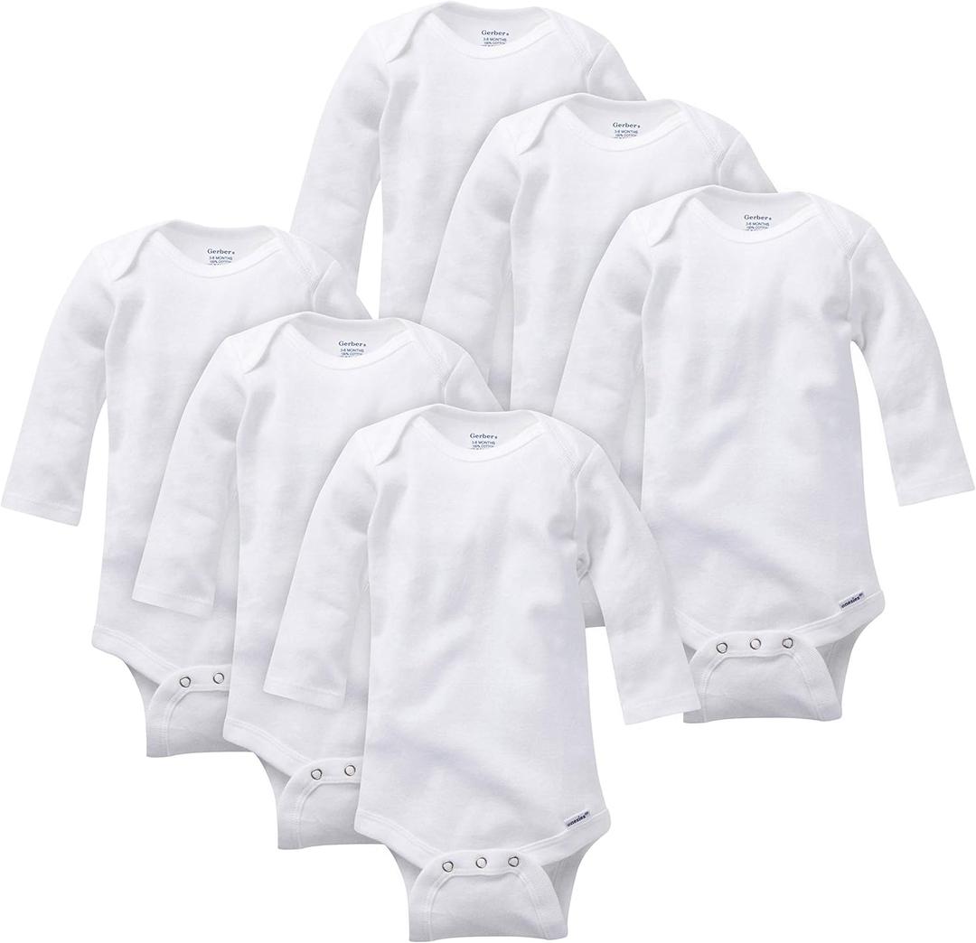 Gerber unisex-baby Multi-pack Long-sleeve Onesies Bodysuit Mitten Cuff Sizes (3-6 Months, 6-pack White) Gerber unisex-baby Multi-pack Long-sleeve Onesies Bodysuit Mitten Cuff Sizes (3-6 Months, 6-pack White)