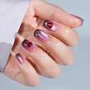4 x Halloween Press On Nails Short - Moonfang Glow, French Tip Press On Nails, Acrylic Square Halloween Nails Press On with Nail Glue, Fit Perfectly Stick On Nails in 16 Sizes - 32 PCS Soft Gel Kit