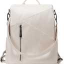 molshine Backpack,Fashion Casual Travel PU Leather Daypack Bag Shoulder Rucksack Handbags for Women (Beige)