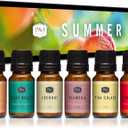 P&J Trading Summer Set of 6 Fragrance Oils - Peach, Strawberry, Plumeria, Coconut, Ocean Breeze, Pina Colada Candle Scents, Soapmaking, Diffuser Oil