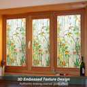 Kromapolis Window Privacy Film Stained Glass Faux 3D Rose Decorative UV Sun Blocking Static Window Clings Non Adhesive Glass Stickers for Home Bathroom (Textured, 23.6 x 35.4 inch)