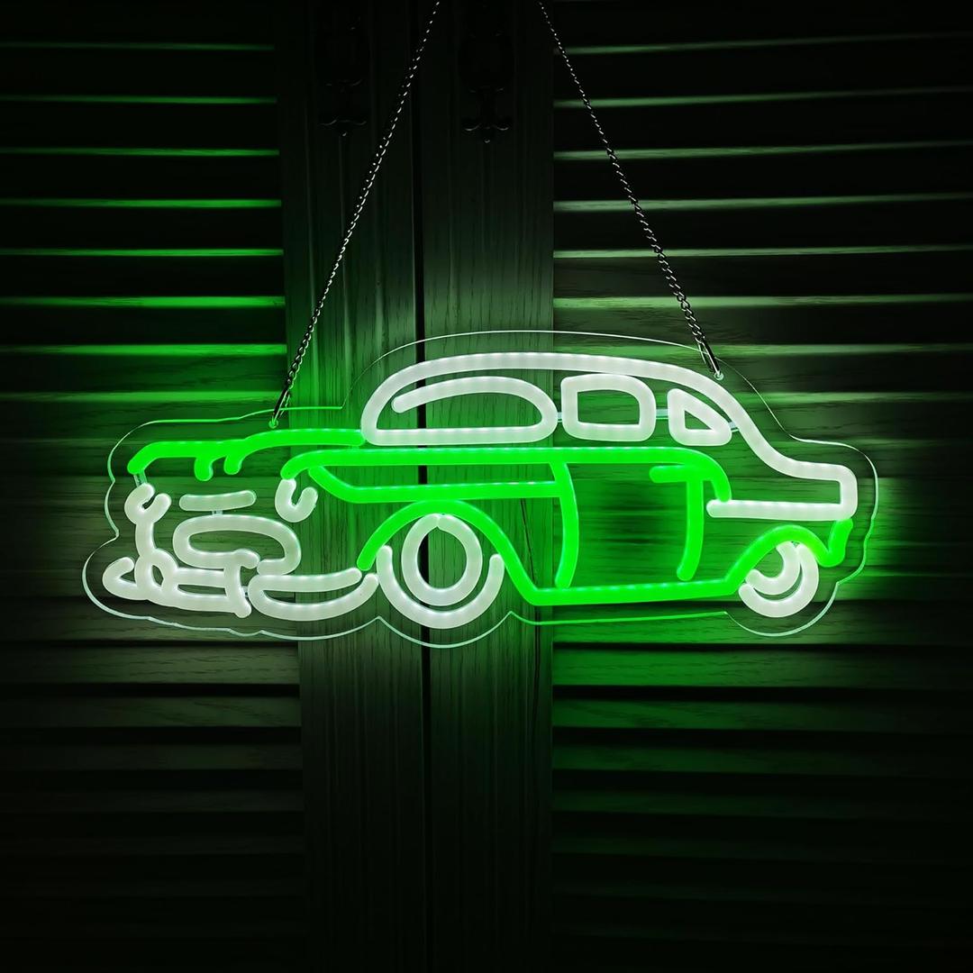 Novelty Classic Car Neon Sign Art Wall Lights for Business Beer Bar Club Bedroom Windows Glass Hotel Pub Cafe Wedding Birthday Party Gifts