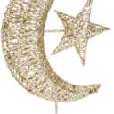 20cm Wrought Christmas Tree Topper Glittering Star Moon Treetop Decoracin Party Supplies Golden