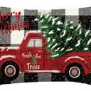 RABUSOFA Christmas Pillow Covers 12x20 Black and White Buffalo Plaid Red Truck Christmas Decorations Winter Decorative Throw Pillow Cases Farmhouse Holiday Xmas Lumbar Cushion Covers for Couch