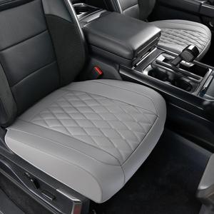 car seat cover, ventilated leather front seat protective cover, Universal driver and passenger single base cushion, fits car seat, breathable, scratch-resistant, durable for 90% of vehicle models 1P