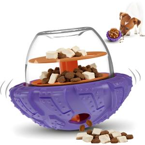 Interactive Dog Puzzle Toy for Smart, Dog Enrichment Toys to Keep Them Busy, Cognitive Dogs Toy to Stimulate Their Brain, Dog's Treat Dispensing Toys with Slow Feeder, Durable and Easy to Clean (Purple)