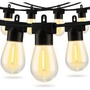 Aialun LED Outdoor String Lights 48FT, Patio Backyard Light with Shatterproof 16 S14 2200K Edison Vintage Bulbs, Commercial Grade Weatherproof, Heavy-Duty Decorative Caf Porch Bistro Garden Wedding (Brown) Aialun LED Outdoor String Lights 48FT, Patio Backyard Light with Shatterproof 16 S14 2200K Edison Vintage Bulbs, Commercial Grade Weatherproof, Heavy-Duty Decorative Caf Porch Bistro Garden Wedding (Brown)