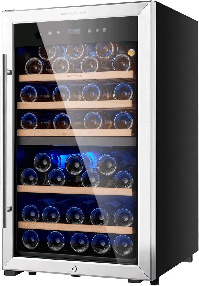 Wine Refrigerators,52-bottle Wine Fridge Cooler Freestanding Wine Refrigerator,(Bordeaux 750ml) Dual Zone Compressor Wine Cellar Chiller