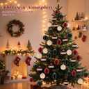 12PCS Velvet Christmas Ornaments - Christmas Balls Ornaments - 80mm Glitter Christmas Tree Decoration with a Delicate Gift Box for Christmas, Parties, Decorations(Burgundy Beige Green Brown) (Mixed Color)