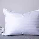 Goose Down Feather Bed Pillows for Sleeping Hotel Collection Queen Pair Pillows Stripe White Queen Set of 2 Pillows