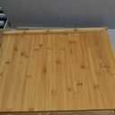 Reversible Bamboo Pastry Board, Large Bamboo Wooden Cutting Board with Counter Edge Reversible Pastry Board for Kitchen Chopping Board Butcher Block with Lip for Counter Table Top