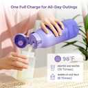 Momcozy Portable Bottle Warmer for Travel Dual Heating Modes for Breast Milk & Water, Portable Milk Warmer with Fast Heating & Long Battery Life, 17 Ounces Large Capacity, Purple