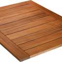 Cambridge Casual Superior Indonesian Teak Non-Slip Wood Bath Shower Mat, Natural Brown, 30" x 24"