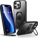 Shields Up for iPhone 14 Pro Max Case with Stand, Phone Case with Double Ring Holder [Adjustable & Foldable] Protective Translucent Matte Cover for iPhone 14 Pro Max 6.7 inch - Frosted Black