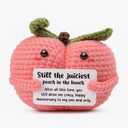3 x Funny for Wife Husband, Romantic Crochet Peach with Card, 'Still Drive Me Crazy' Keepsake for Her Him, Cute Birthday Present for Partner, Handmade Lasting Love Plush for Couples